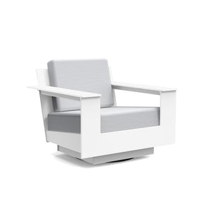 Nisswa Lounge Swivel Chair lounge chairs Loll Designs Cloud White Cast Silver 