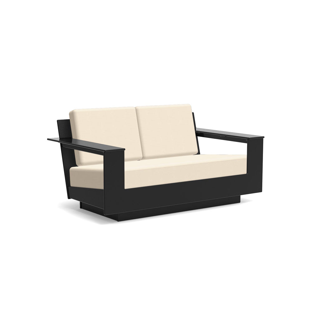 Nisswa Loveseat Sofas Loll Designs Black Canvas Flax 