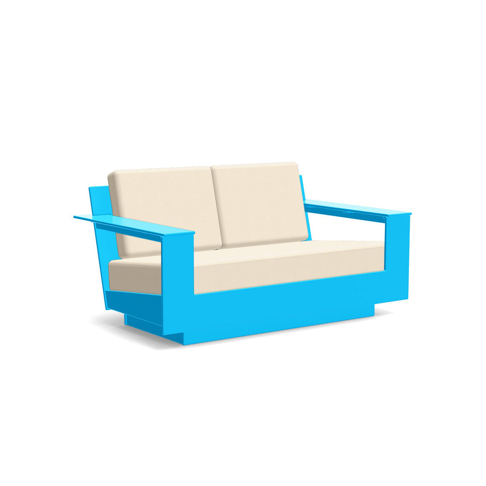 Nisswa Loveseat Sofas Loll Designs Sky Blue Canvas Flax 