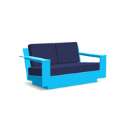 Nisswa Loveseat Sofas Loll Designs Sky Blue Canvas Navy 