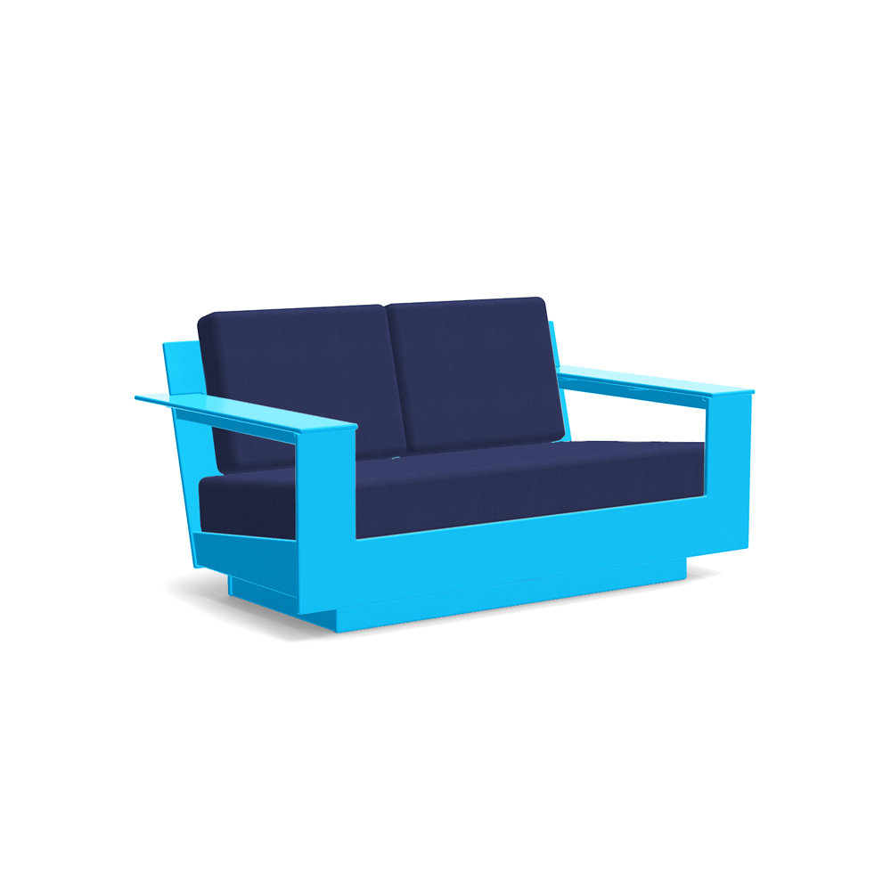 Nisswa Loveseat Sofas Loll Designs Sky Blue Canvas Navy 