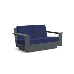 Nisswa Loveseat Sofas Loll Designs Charcoal Grey Canvas Navy 