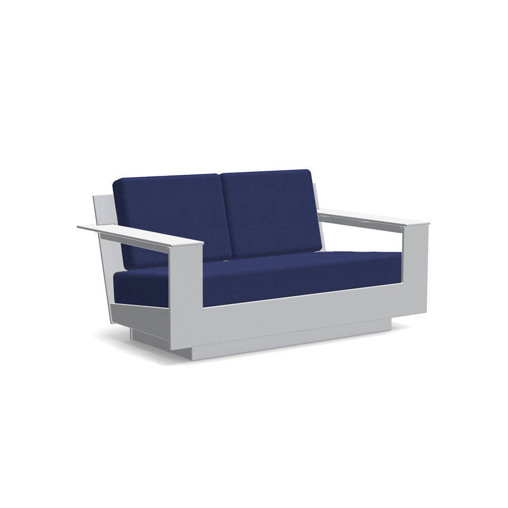 Nisswa Loveseat Sofas Loll Designs Driftwood Canvas Navy 