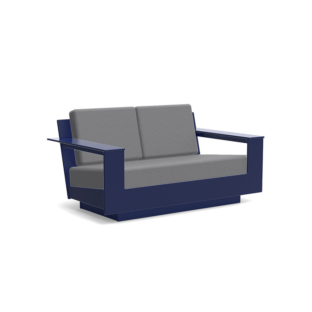 Nisswa Loveseat Sofas Loll Designs Navy Blue Cast Charcoal 