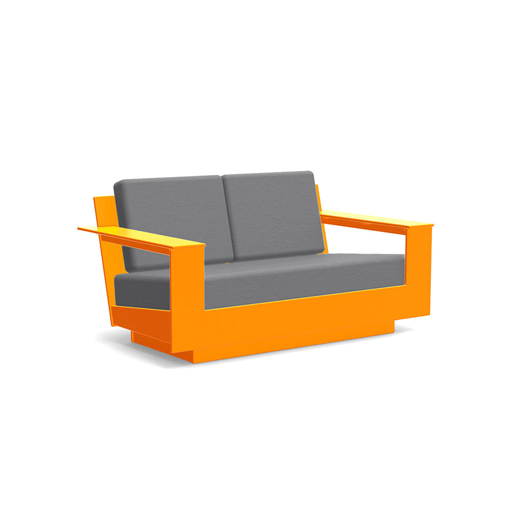 Nisswa Loveseat Sofas Loll Designs Sunset Orange Cast Charcoal 