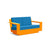 Nisswa Loveseat Sofas Loll Designs Sunset Orange Canvas Regatta 