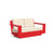 Nisswa Loveseat Sofas Loll Designs Apple Red Canvas Flax 