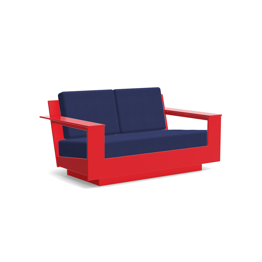 Nisswa Loveseat Sofas Loll Designs Apple Red Canvas Navy 