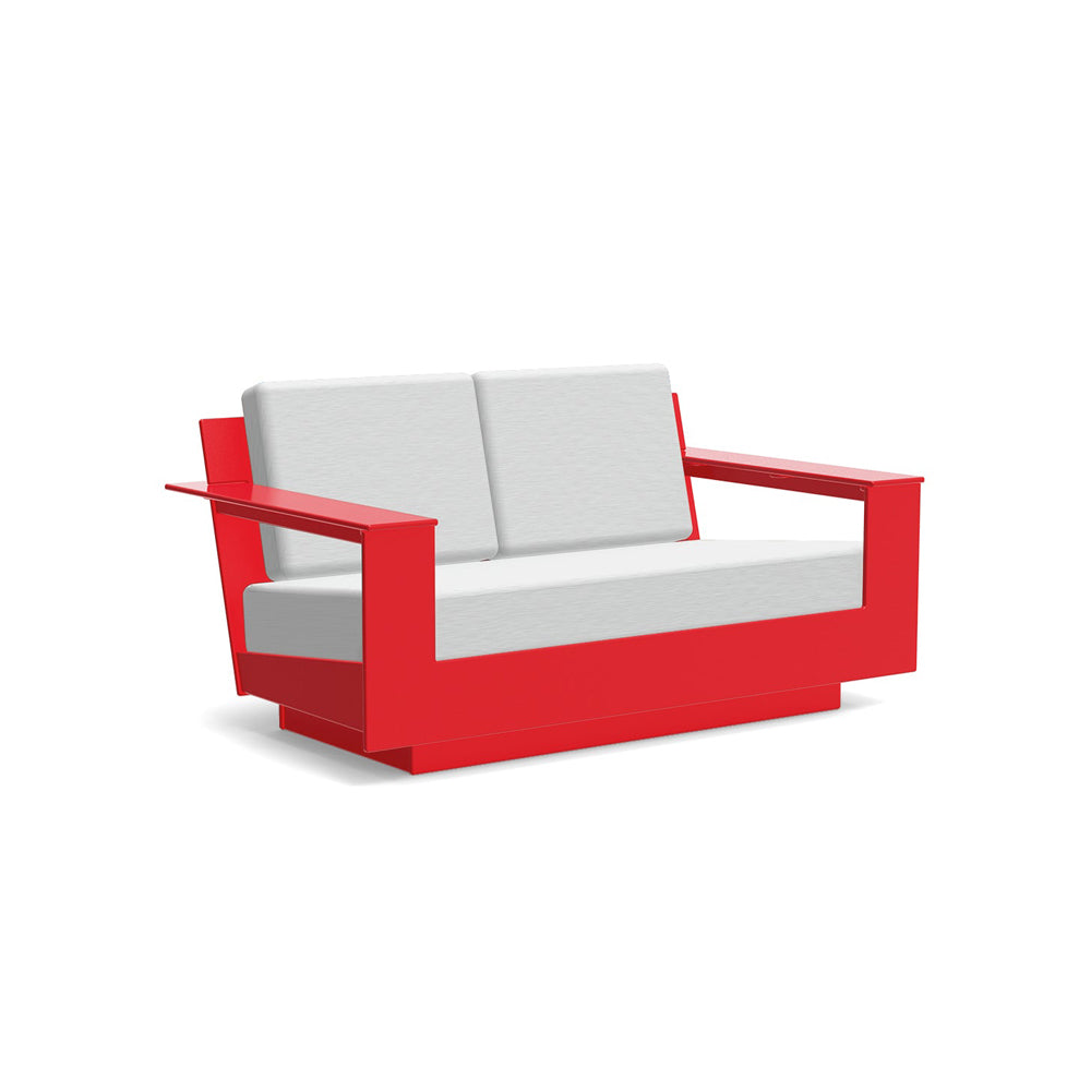 Nisswa Loveseat Sofas Loll Designs Apple Red Cast Silver 