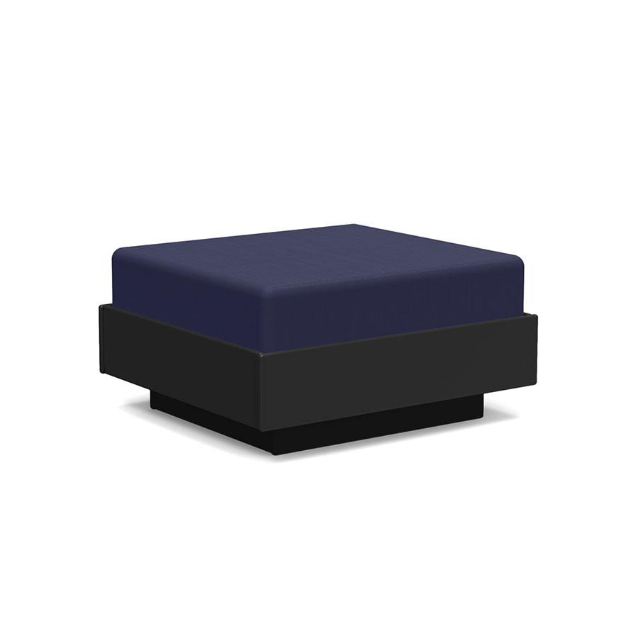 Nisswa Ottoman Ottoman Loll Designs Black Canvas Navy 