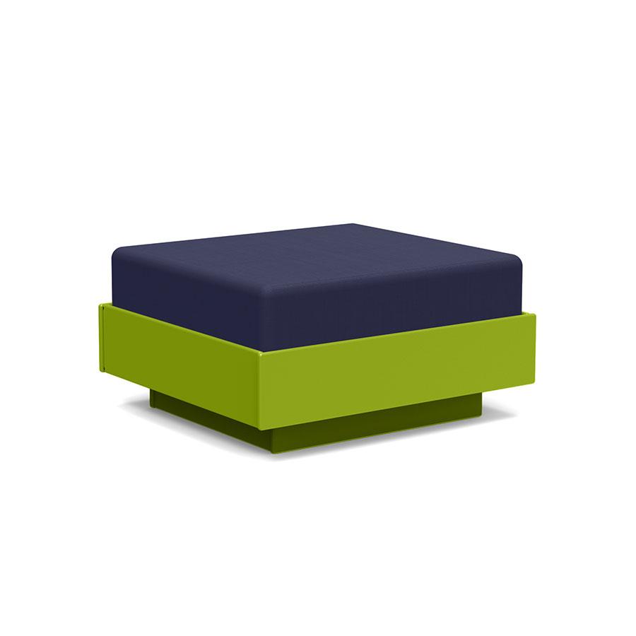 Nisswa Ottoman Ottoman Loll Designs Leaf Green Canvas Navy 