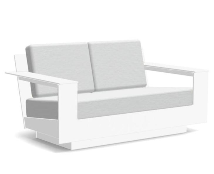 Nisswa Loveseat Sofas Loll Designs Cloud White Cast Silver 