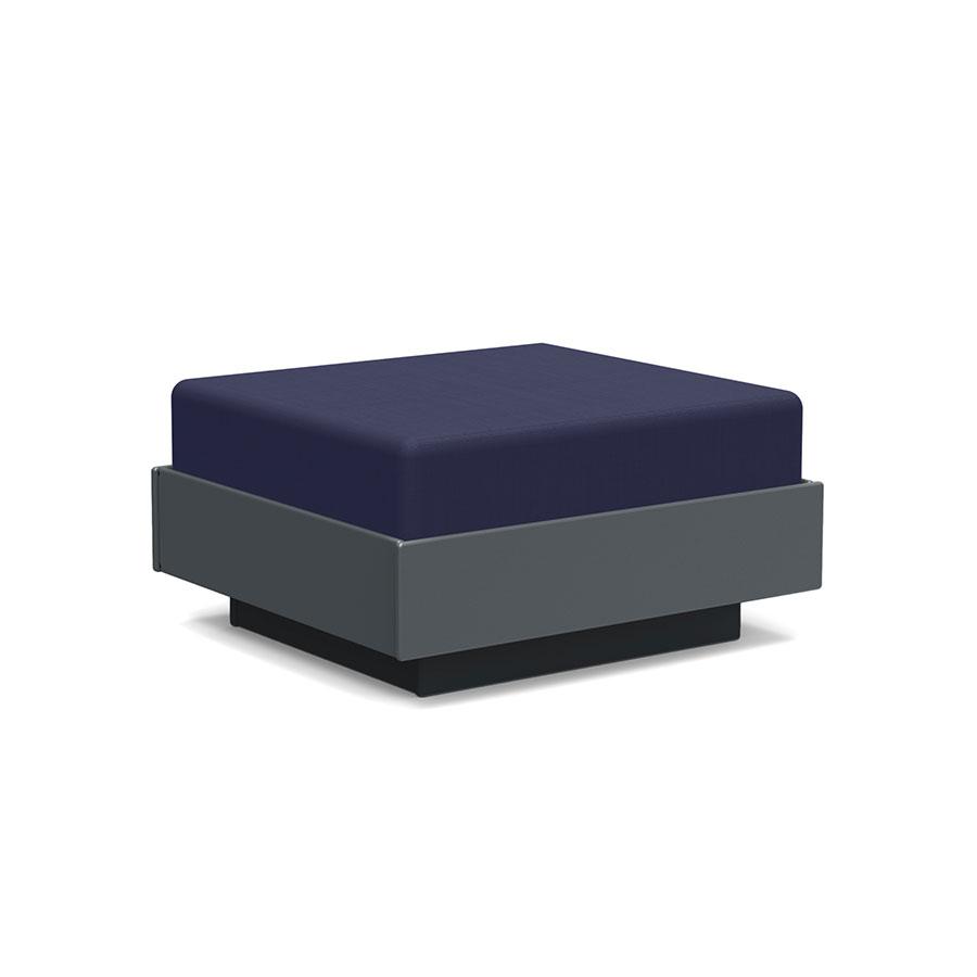 Nisswa Ottoman Ottoman Loll Designs Charcoal Grey Canvas Navy 