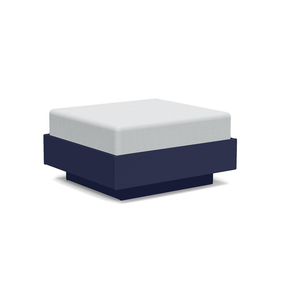 Nisswa Ottoman Ottoman Loll Designs Navy Blue Cast Silver 