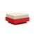 Nisswa Ottoman Ottoman Loll Designs Apple Red Canvas Flax 