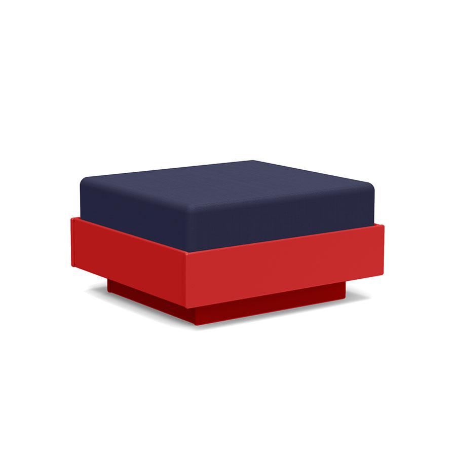 Nisswa Ottoman Ottoman Loll Designs Apple Red Canvas Navy 