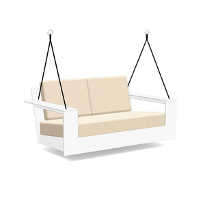 Nisswa Porch Swing lounge chairs Loll Designs Cloud White Canvas Flax 