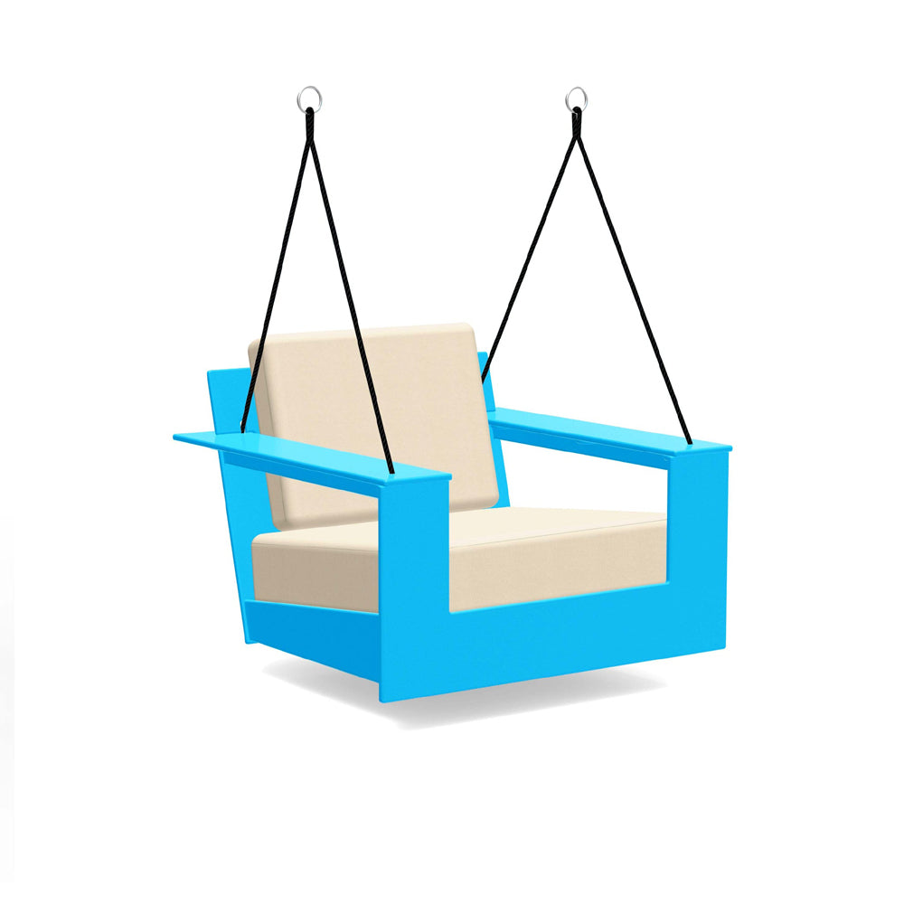 Nisswa Swing lounge chairs Loll Designs Sky Blue Canvas Flax 