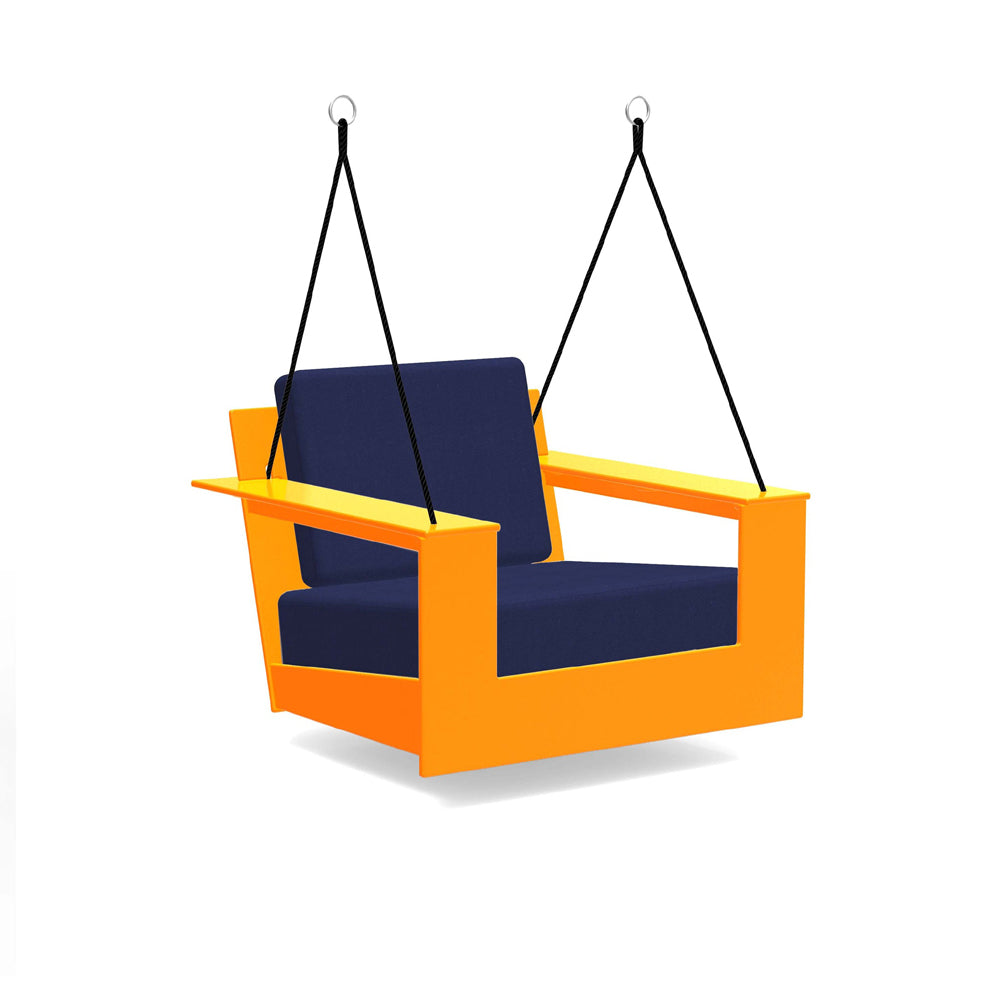 Nisswa Swing lounge chairs Loll Designs Sunset Orange Canvas Navy 