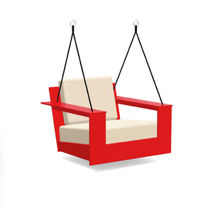 Nisswa Swing lounge chairs Loll Designs Apple Red Canvas Flax 
