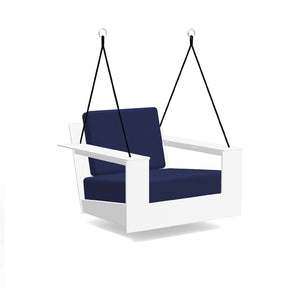 Nisswa Swing lounge chairs Loll Designs Cloud White Canvas Navy 