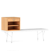 Nelson Basic Cabinet Small by Herman Miller side/end table herman miller Open Cabinet with 1 Drawer Platform Bench-Mount Base Natural Oak Veneer