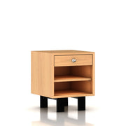Nelson Basic Cabinet Small by Herman Miller side/end table herman miller Open Cabinet with 1 Drawer Wood Leg, 5.5 High Natural Oak Veneer