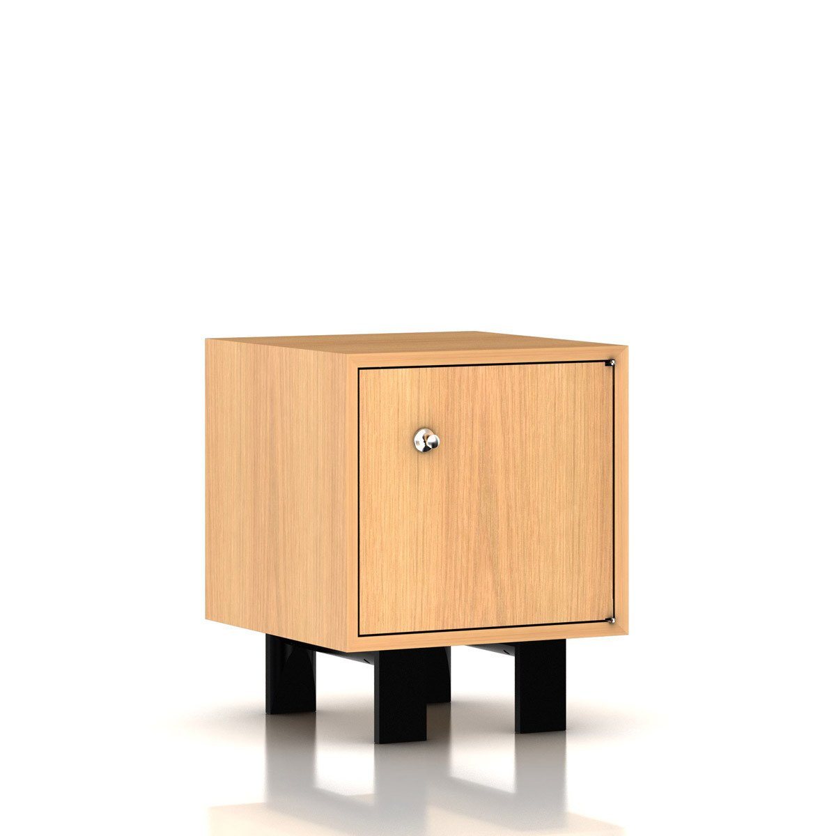 Nelson Basic Cabinet Small by Herman Miller side/end table herman miller Closed Cabinet, Right-Hinged Door Wood Leg, 5.5 High Natural Oak Veneer