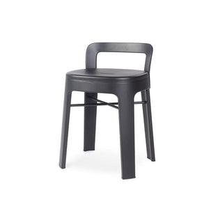 Ombra Low Stool With Backrest Stools RS Barcelona Black 