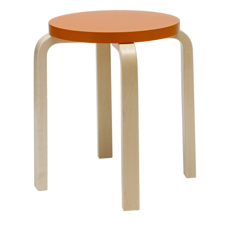 Stool E60 Stools Artek Lacquered Orange Seat 