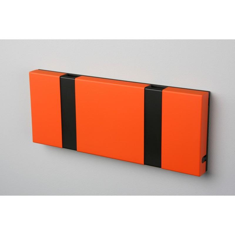 Knax Horizontal Colored Coat Hook Coat Hooks Loca 2 hooks Black Hot Orange