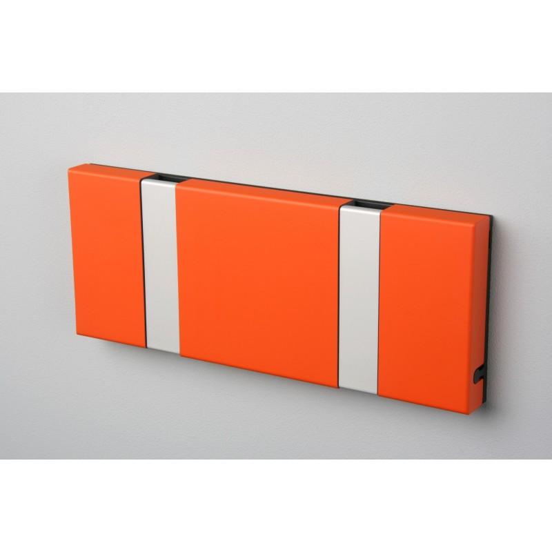 Knax Horizontal Colored Coat Hook Coat Hooks Loca 2 hooks Aluminum Hot Orange