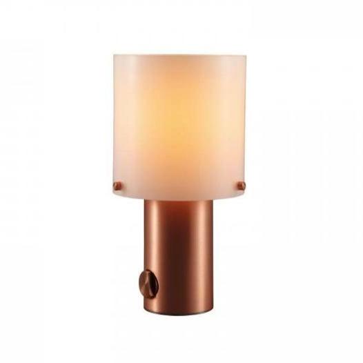 Walter Table Size 1 Table Lamps Original BTC Copper with Opal Glass 
