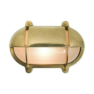 Oval Bulkhead Eyelid Outdoor Wall Light Outdoor Lighting Original BTC Polished Brass (Medium) 