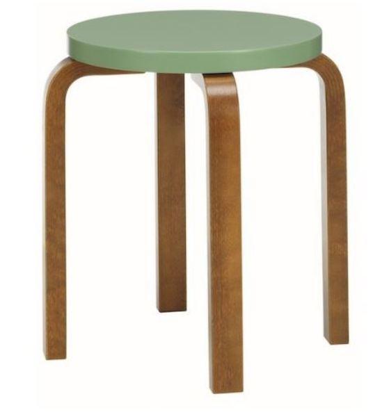 Stool E60 Stools Artek Pale Green Lacquered Seat 