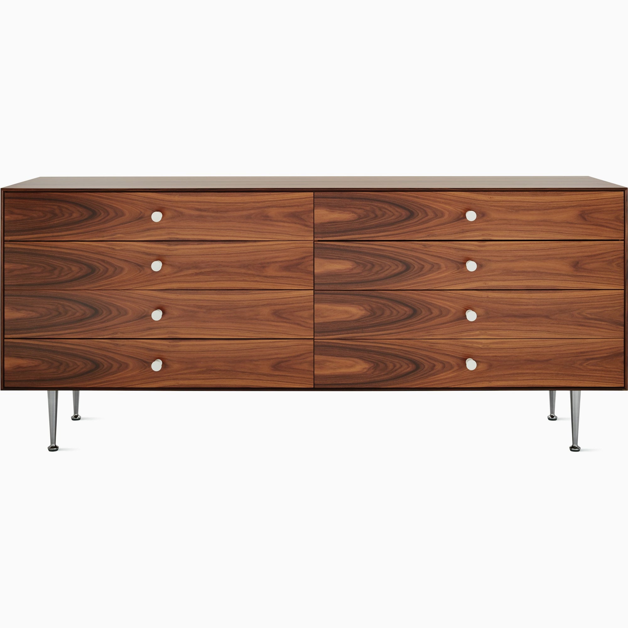 Nelson Thin Edge Double Dresser storage herman miller White Metal Pulls Santos Palisandro - Matching Finished Back +$9348.30 