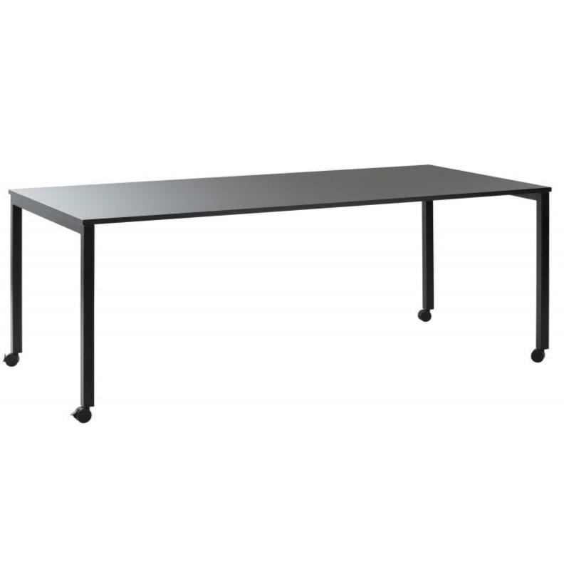 Panton Move Table Tables VerPan Black Fenix Top &amp; Black Powder-coated Steel Frame Black Wheels 