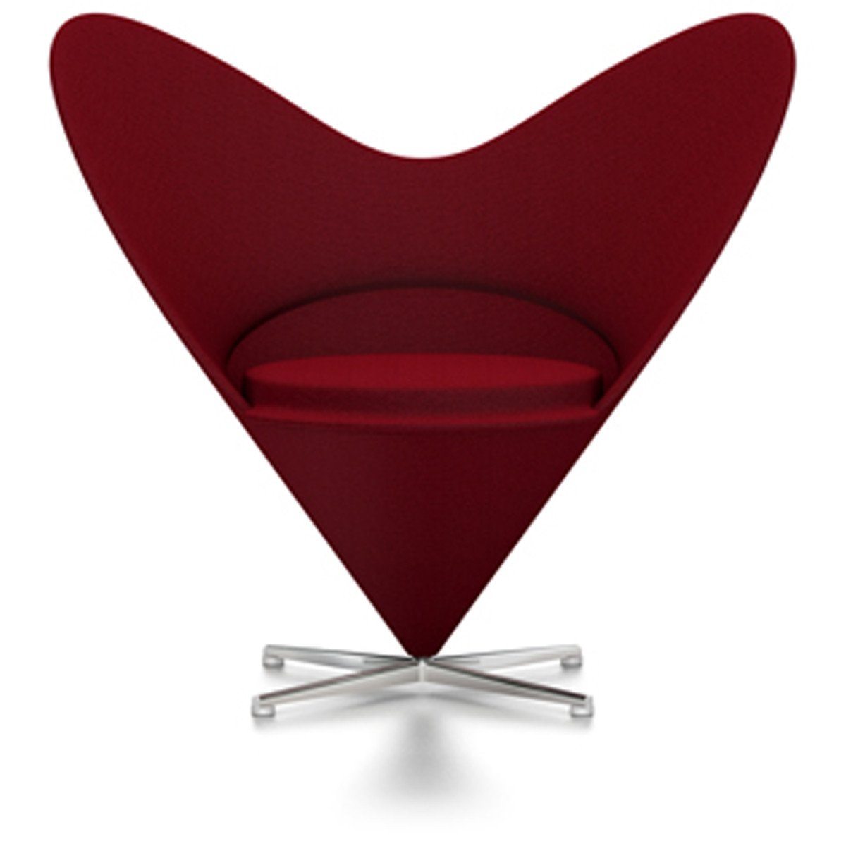 Panton Heart Chair lounge chair Vitra Tonus - Dark Red (54) 