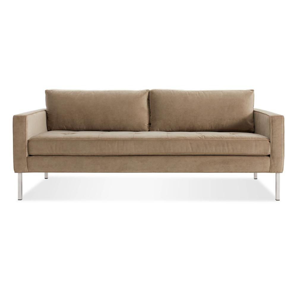 Paramount 80" Sofa Sofa BluDot Otter Velvet Stainless Steel 