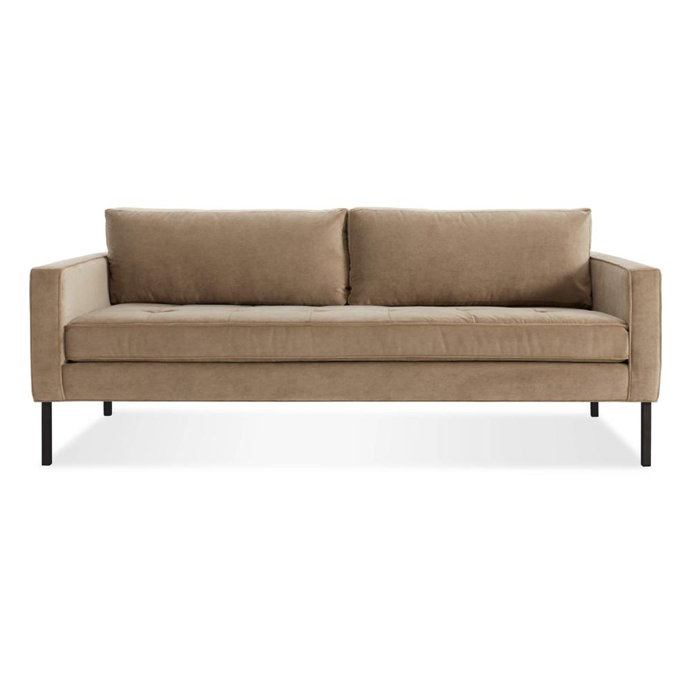 Paramount 80" Sofa Sofa BluDot Otter Velvet Metal 