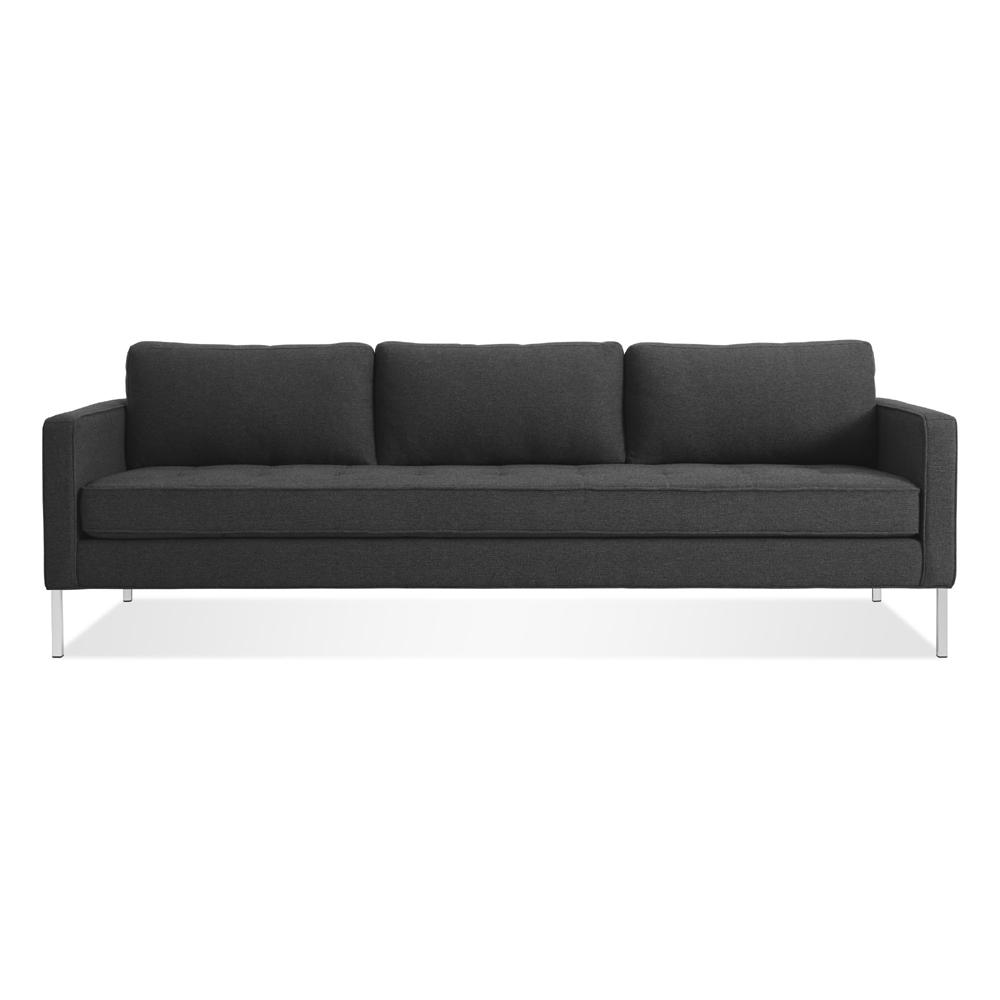 Paramount 95" Sofa Sofa BluDot Libby Charcoal Stainless Steel 