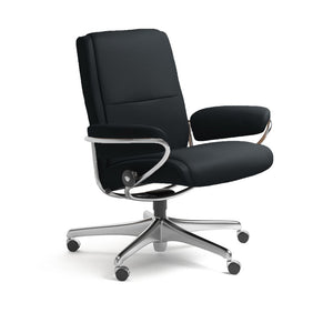Paris Low Back Office Chair Office Chair Stressless Black Paloma Leather + $100.00 
