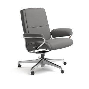 Paris Low Back Office Chair Office Chair Stressless Metal Gray Paloma Leather + $100.00 