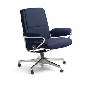 Paris Low Back Office Chair Office Chair Stressless Oxford Blue Paloma Leather + $100.00 