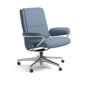 Paris Low Back Office Chair Office Chair Stressless Sparrow Blue Paloma Leather + $100.00 