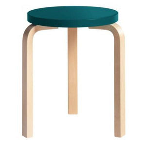 Stool 60 Stools Artek Petrol Lacquered Seat - Legs Natural Lacquered +$20.00 