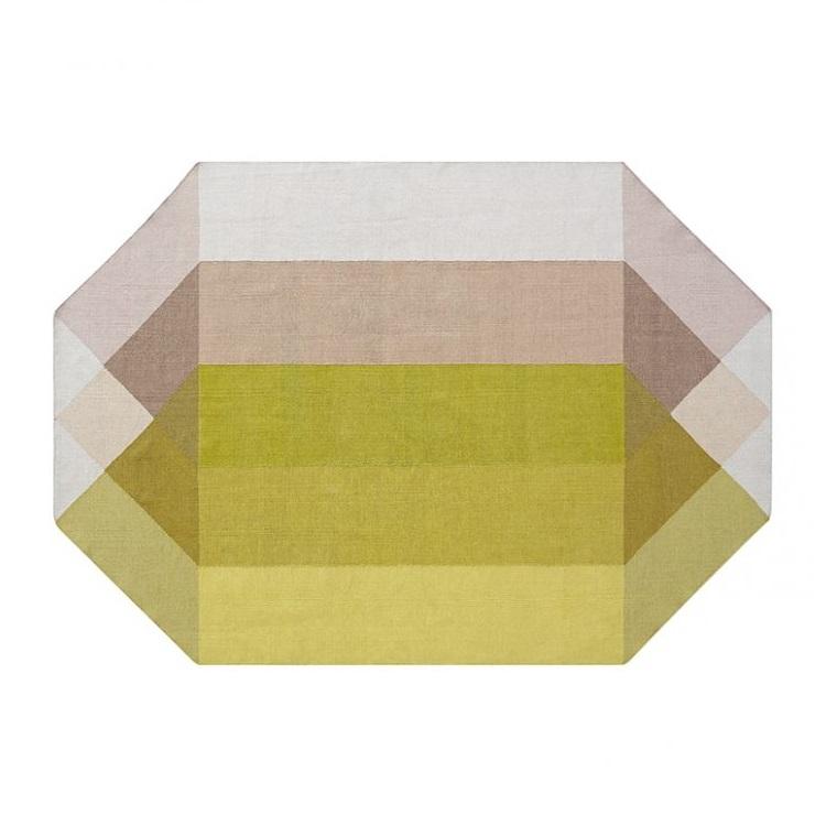 Diamond Rug Rug Gan Pink-Yellow 5’7" x 7’3" 