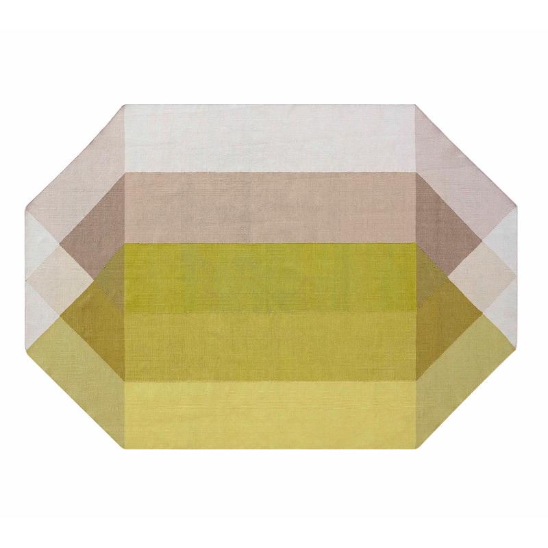 Diamond Rug Rug Gan Pink-Yellow 6’7" x 8’6" 