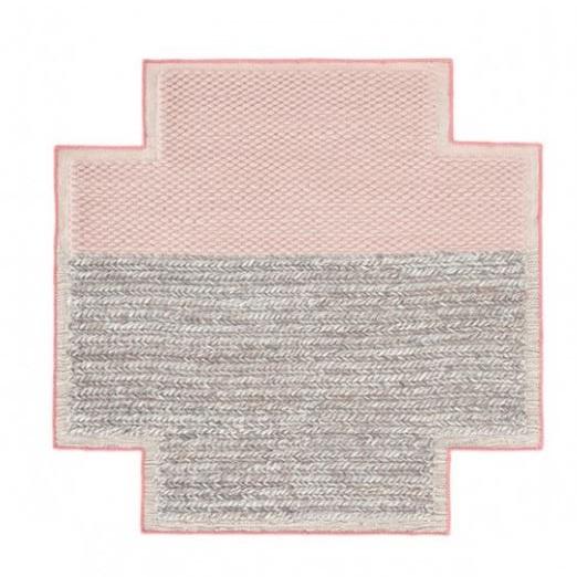 Mangas Space Square Plait Rug Rug Gan Pink - 5’3" x 5’3" 