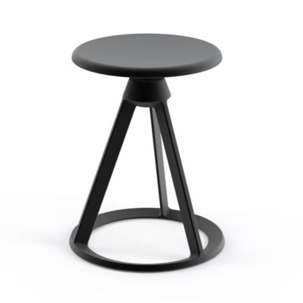 Piton Indoor Fixed-Height Stool Stools Knoll Jet Black/Jet Black 